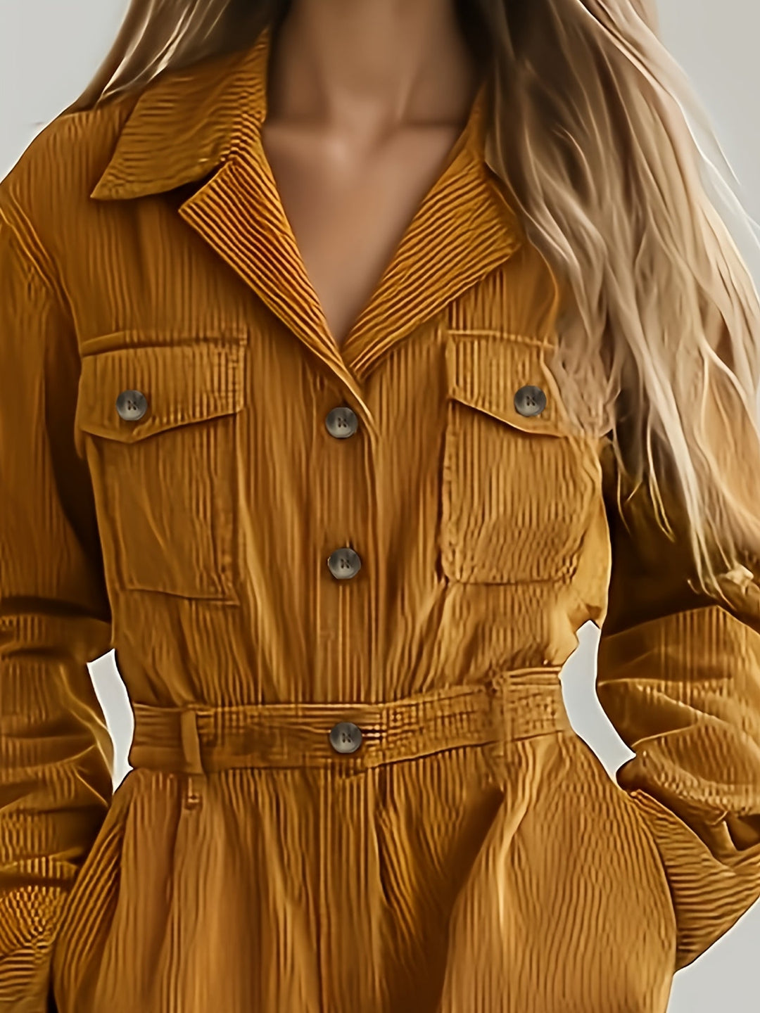 Нора | Изискан текстуриран елегантен гащеризон