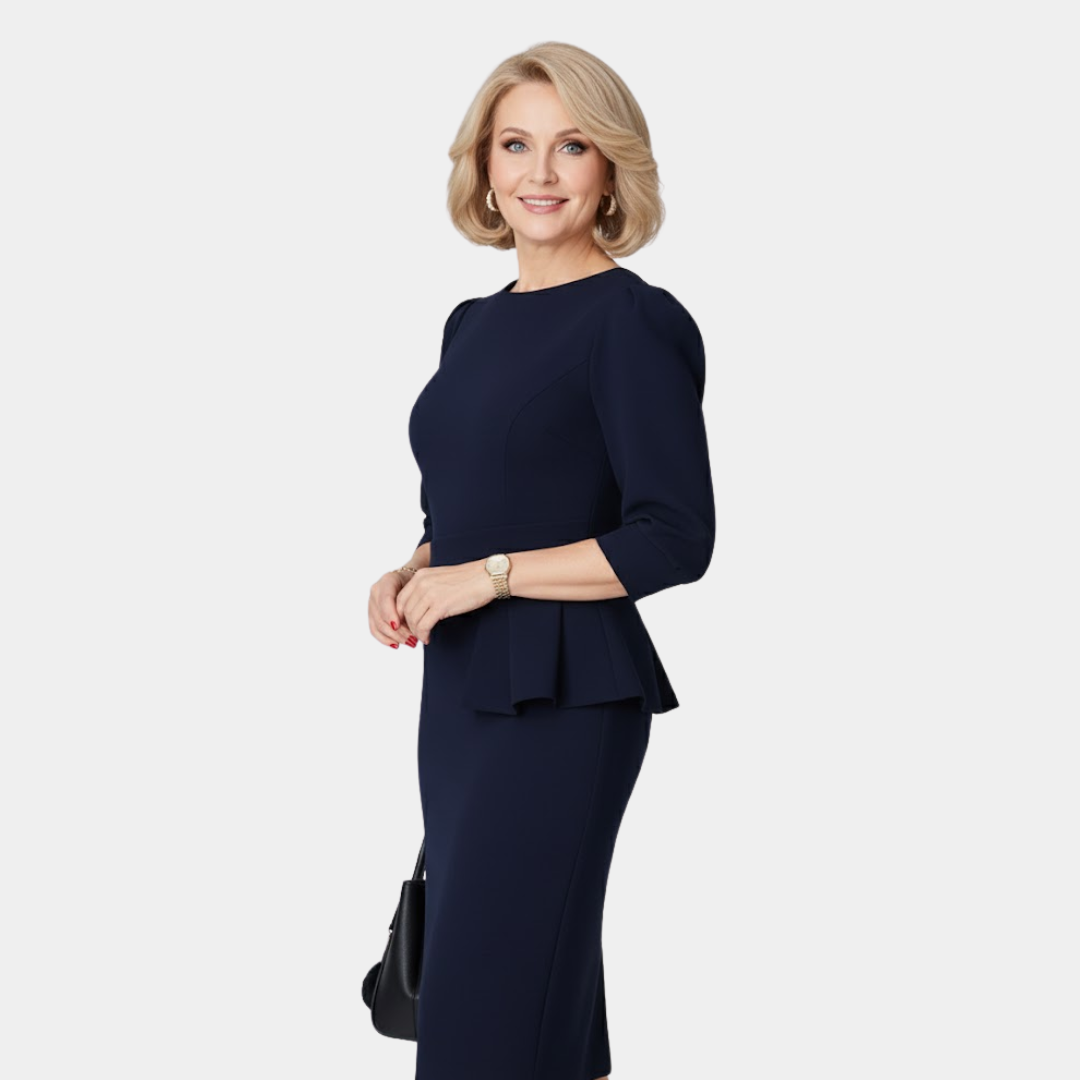 Йоана - Изискан миди рокля с волани