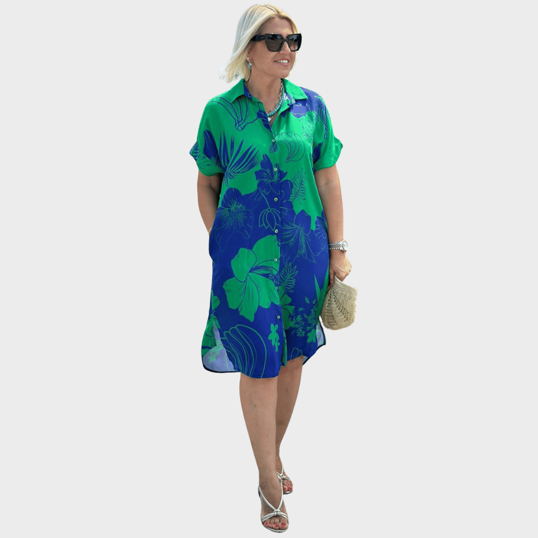 Сара – Рокля с цветен десен