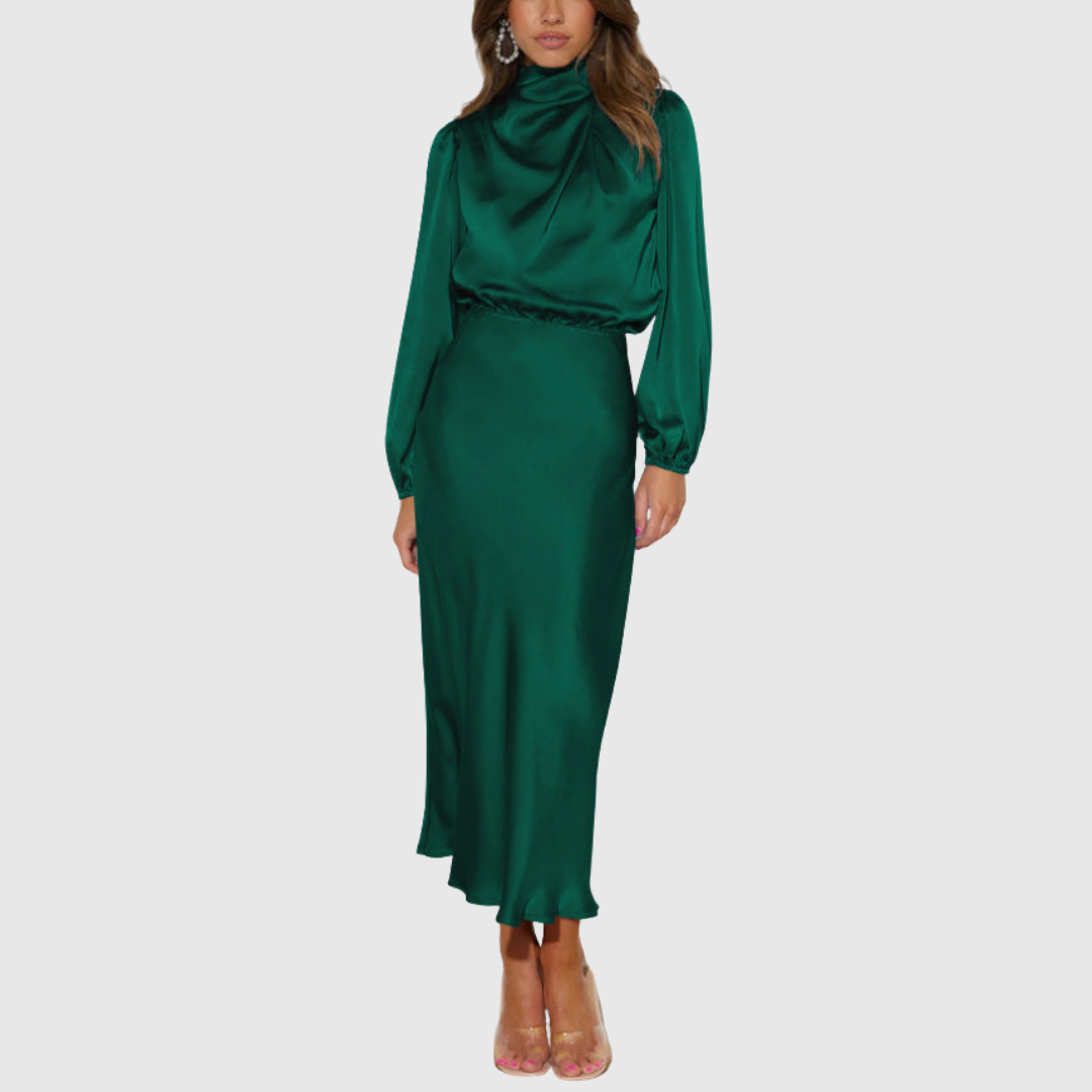 Христина - Луксозна сатенена макси рокля