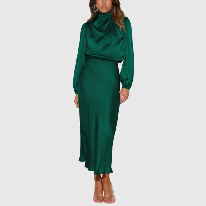 Христина - Луксозна сатенена макси рокля