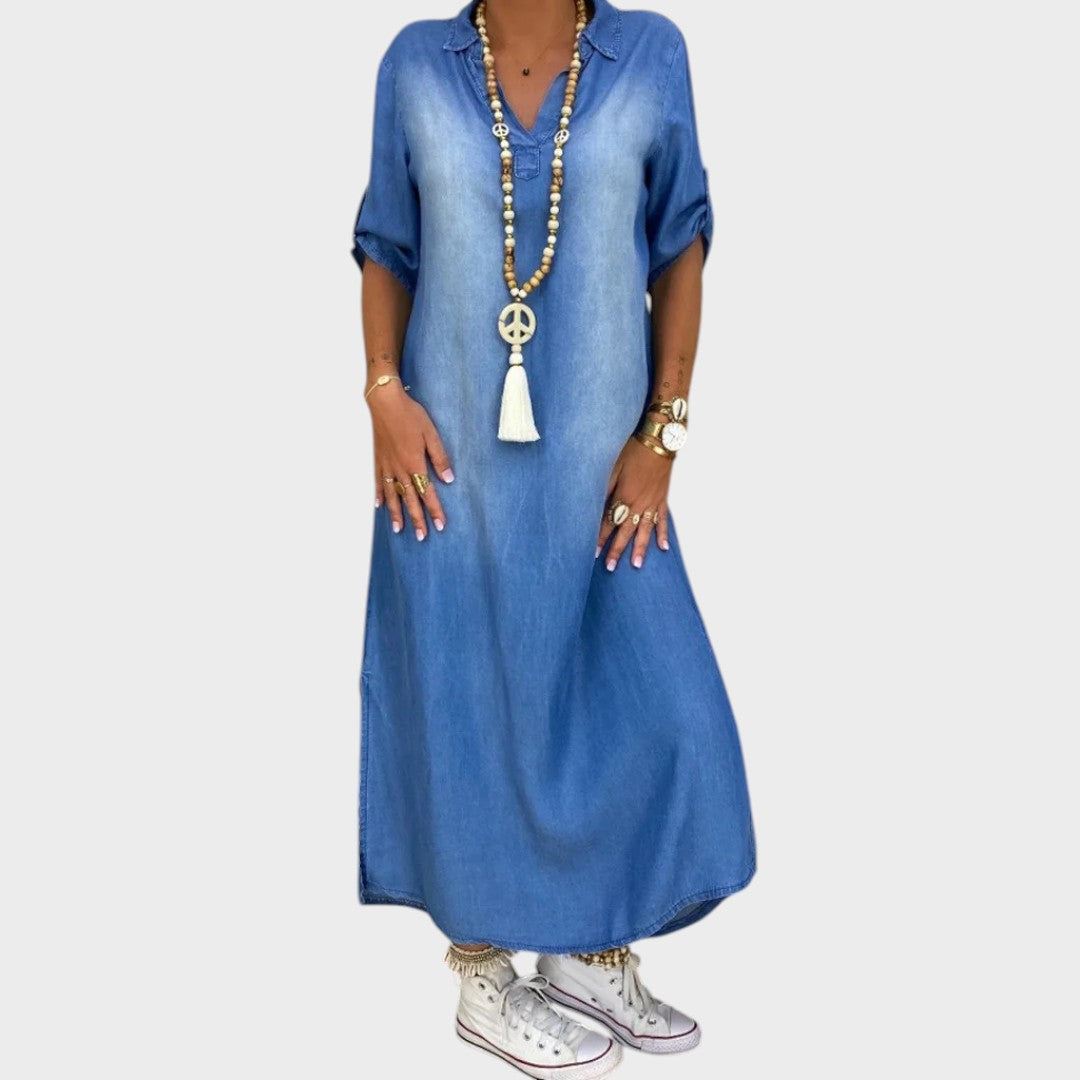 Maja – Дънкова рокля с цепка отстрани