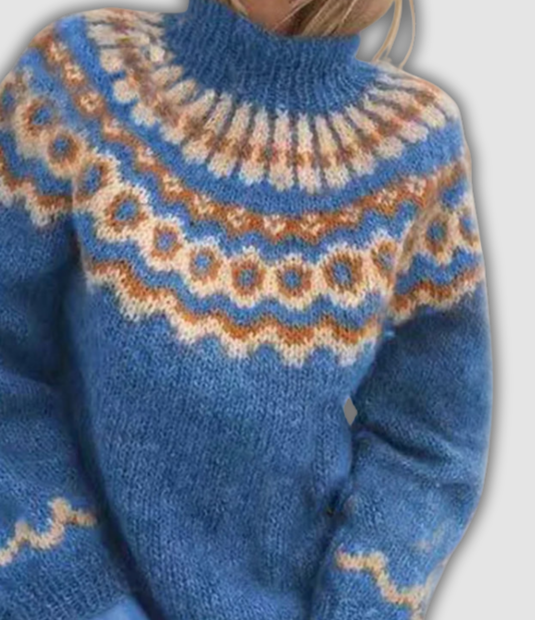 Никол - Уютен пуловер с висока яка