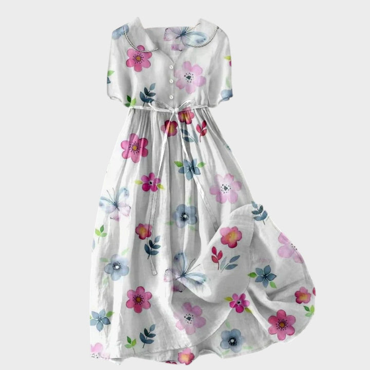 Ена - Лятна рокля с връзка в талията