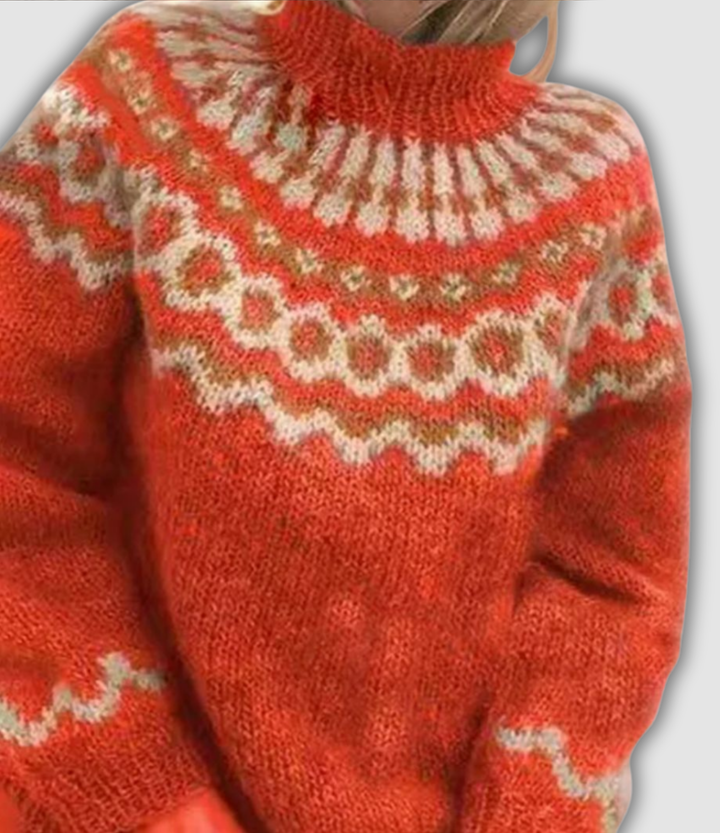 Никол - Уютен пуловер с висока яка