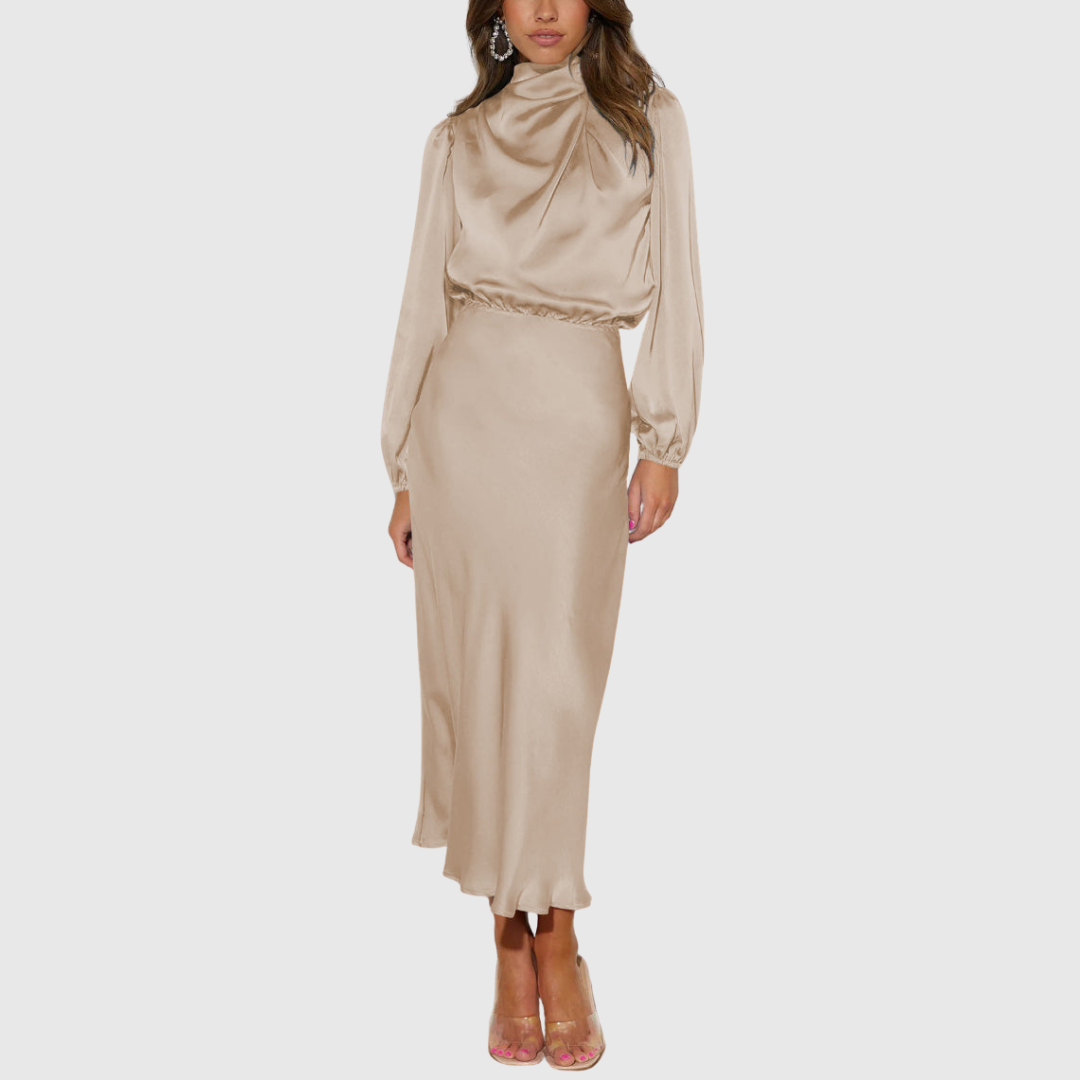 Христина - Луксозна сатенена макси рокля