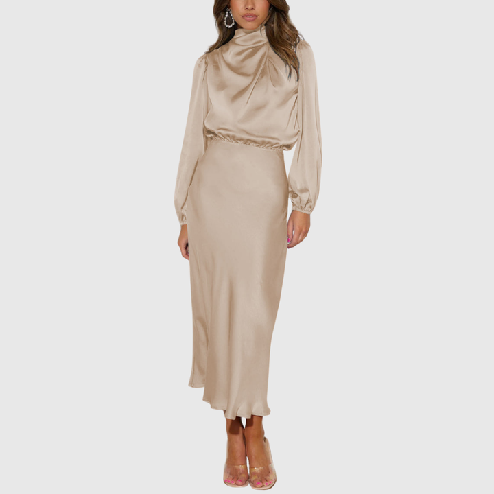 Христина - Луксозна сатенена макси рокля