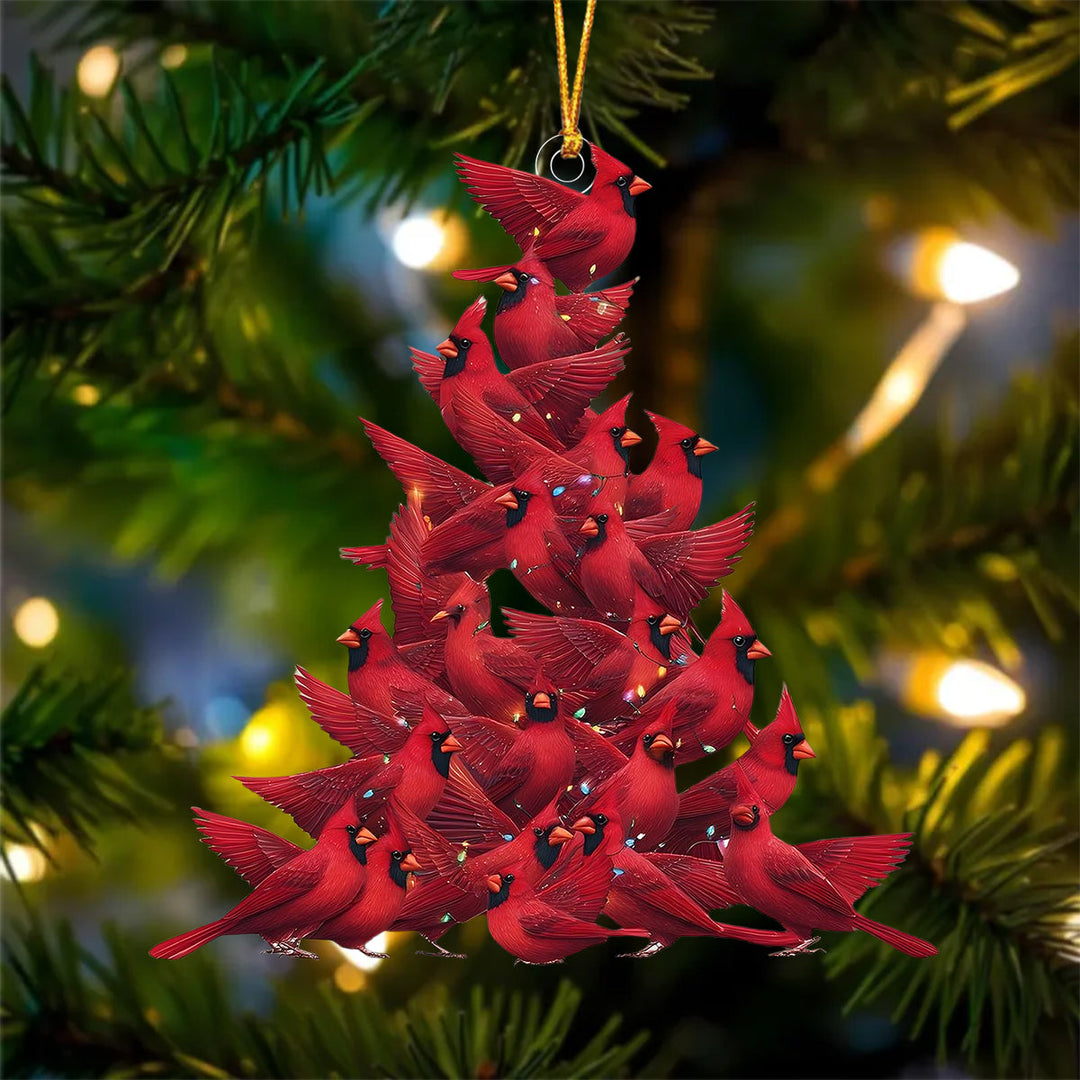 Коледен орнамент Червен кардинал - Подарък за любители на птици