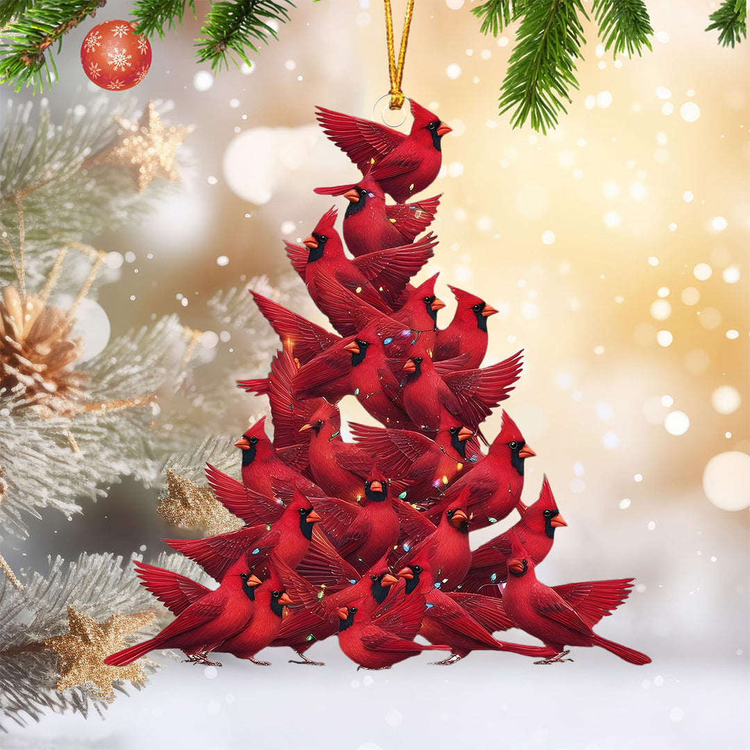 Коледен орнамент Червен кардинал - Подарък за любители на птици