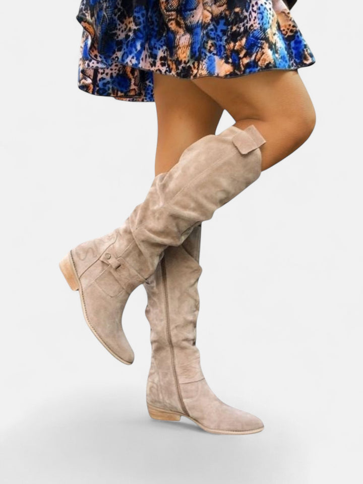 Лина – Удобни, топли дамски ботуши от велур