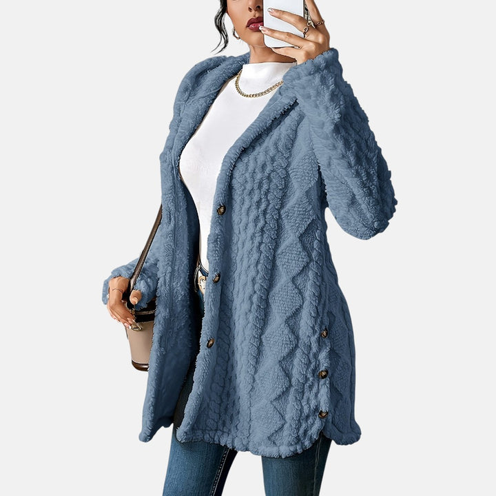 Йоанна - Плюшен кардиган с качулка