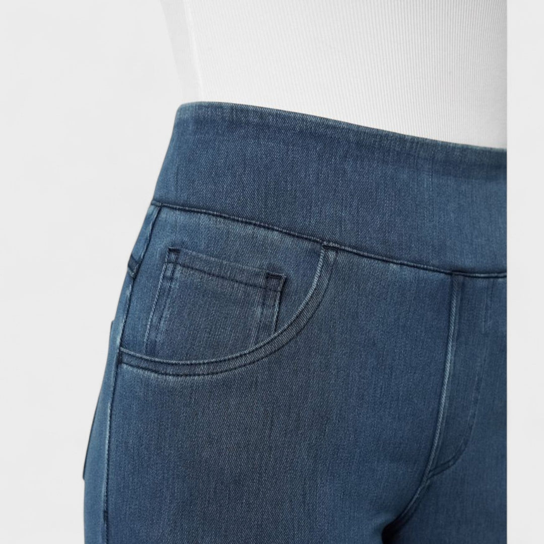 Штефания - Дънкови панталони с широк крачол