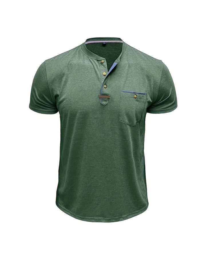 Чавор - Стилна тениска с кръгло деколте и джоб