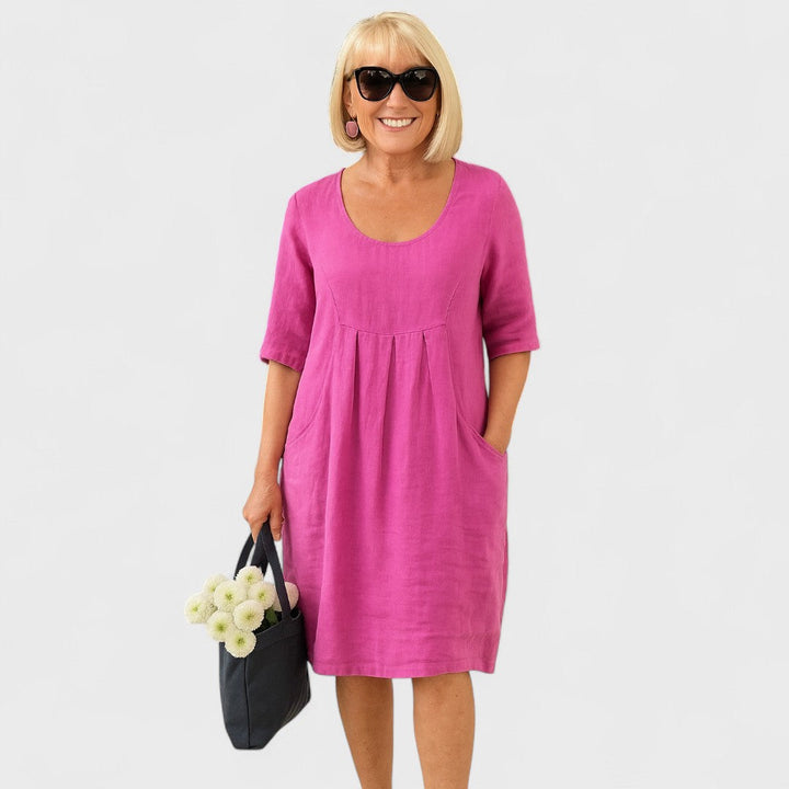 Перика™ - Ленена рокля с джобове