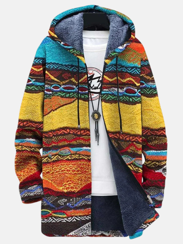 Геометричен - Луксозен кардиган, вдъхновен от изкуството