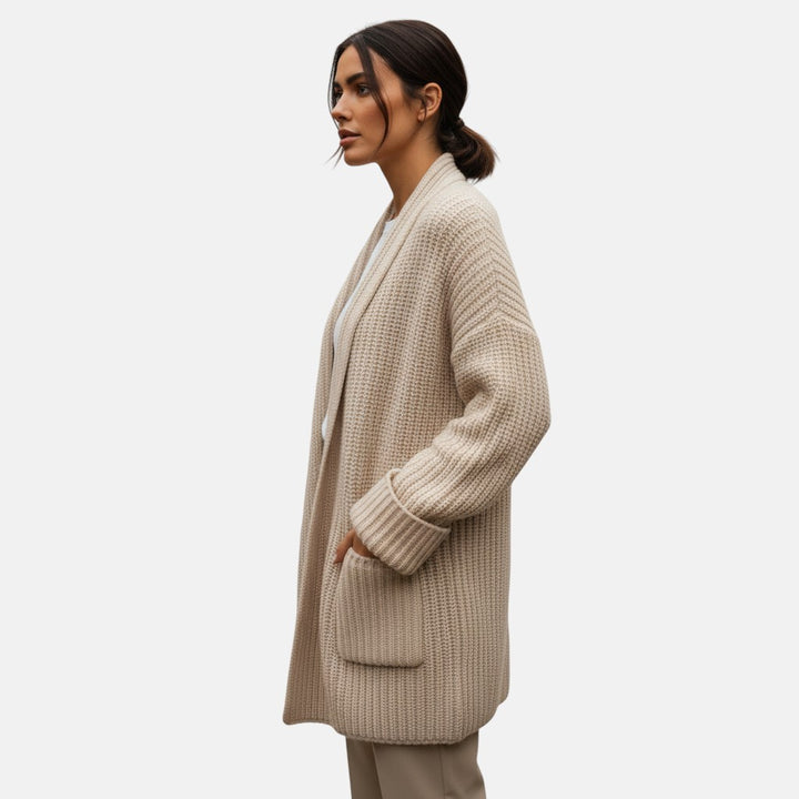 Дария - Плетен жилетка от вълнена смес