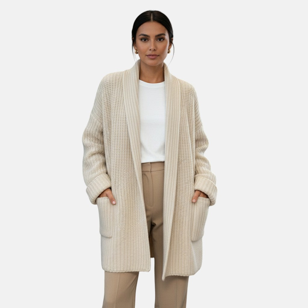 Дария - Плетен жилетка от вълнена смес