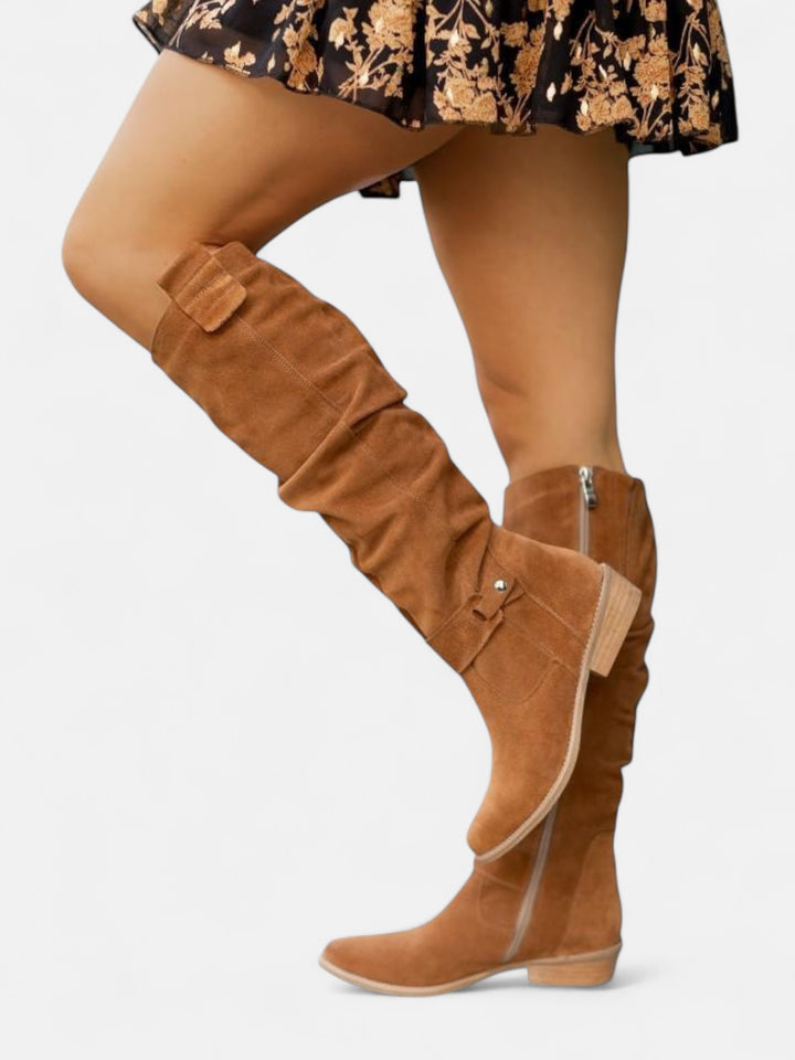 Лина – Удобни, топли дамски ботуши от велур