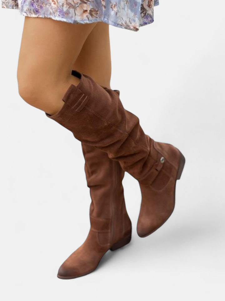 Лина – Удобни, топли дамски ботуши от велур