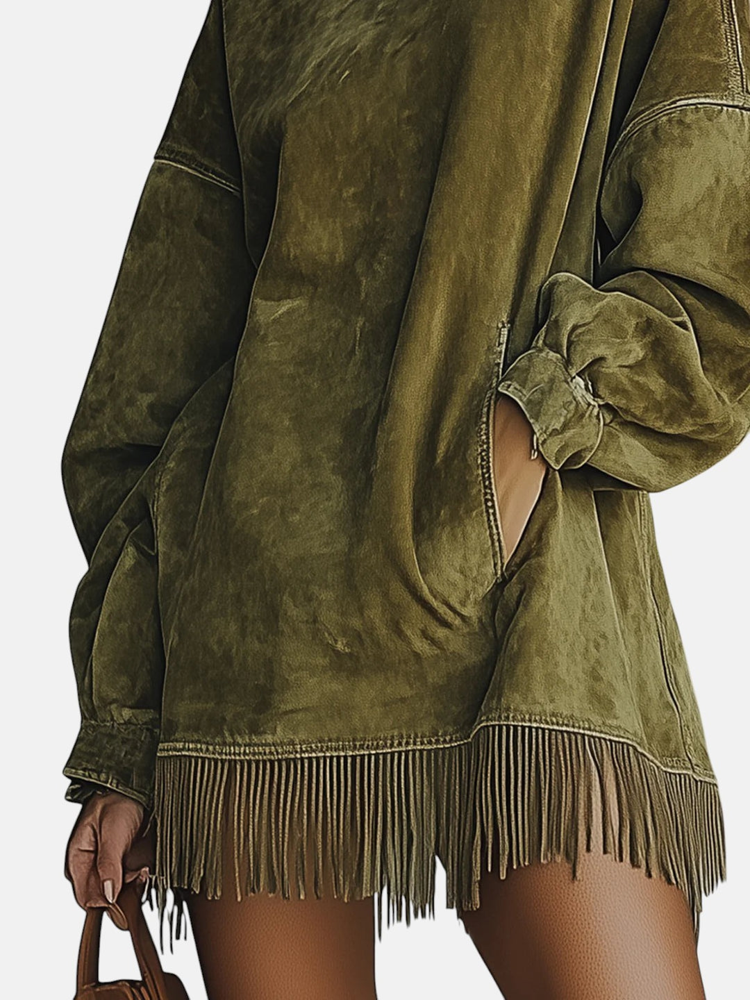 Мария - Уютна рокля от велур с ресни