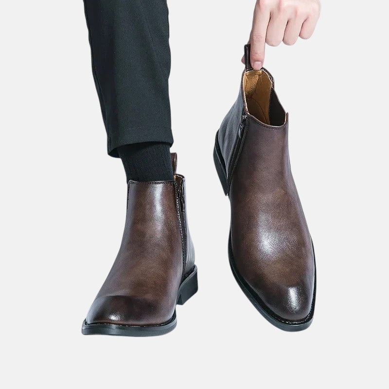 Калоян - Кожени ботуши Челси с цип