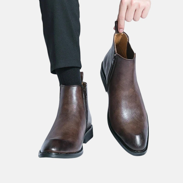 Калоян - Кожени ботуши Челси с цип