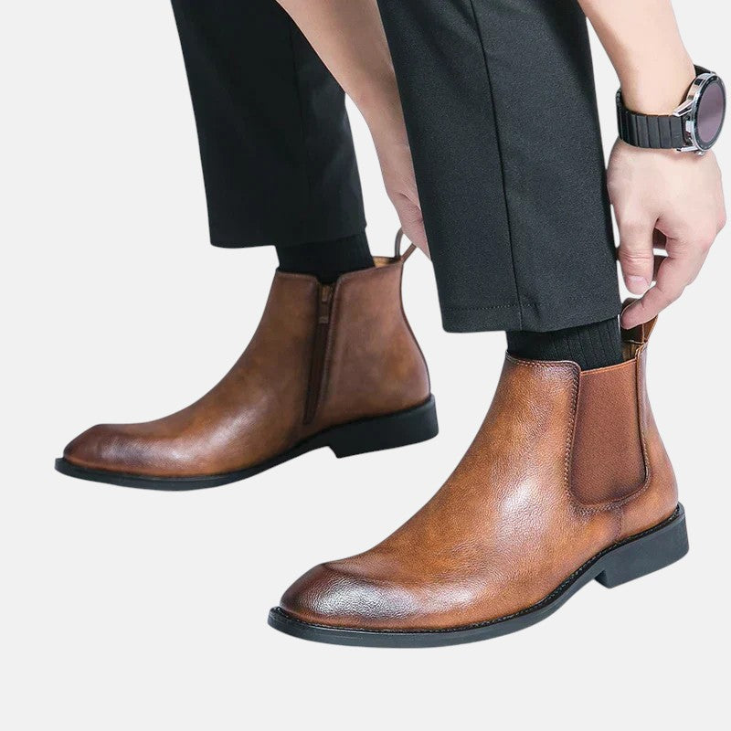 Калоян - Кожени ботуши Челси с цип