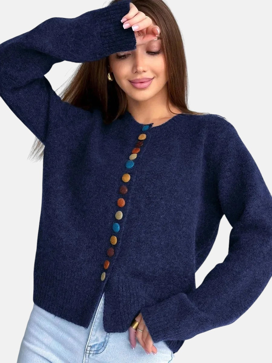 НОЕЛ - КАРДИГАН С БУТОНЕН АКЦЕНТ