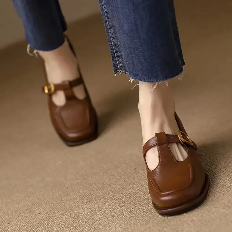 Селвана | Елегантни обувки с T-образна каишка