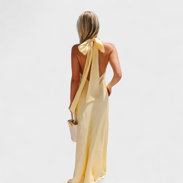 Мартина - Рокля с сатенена панделка