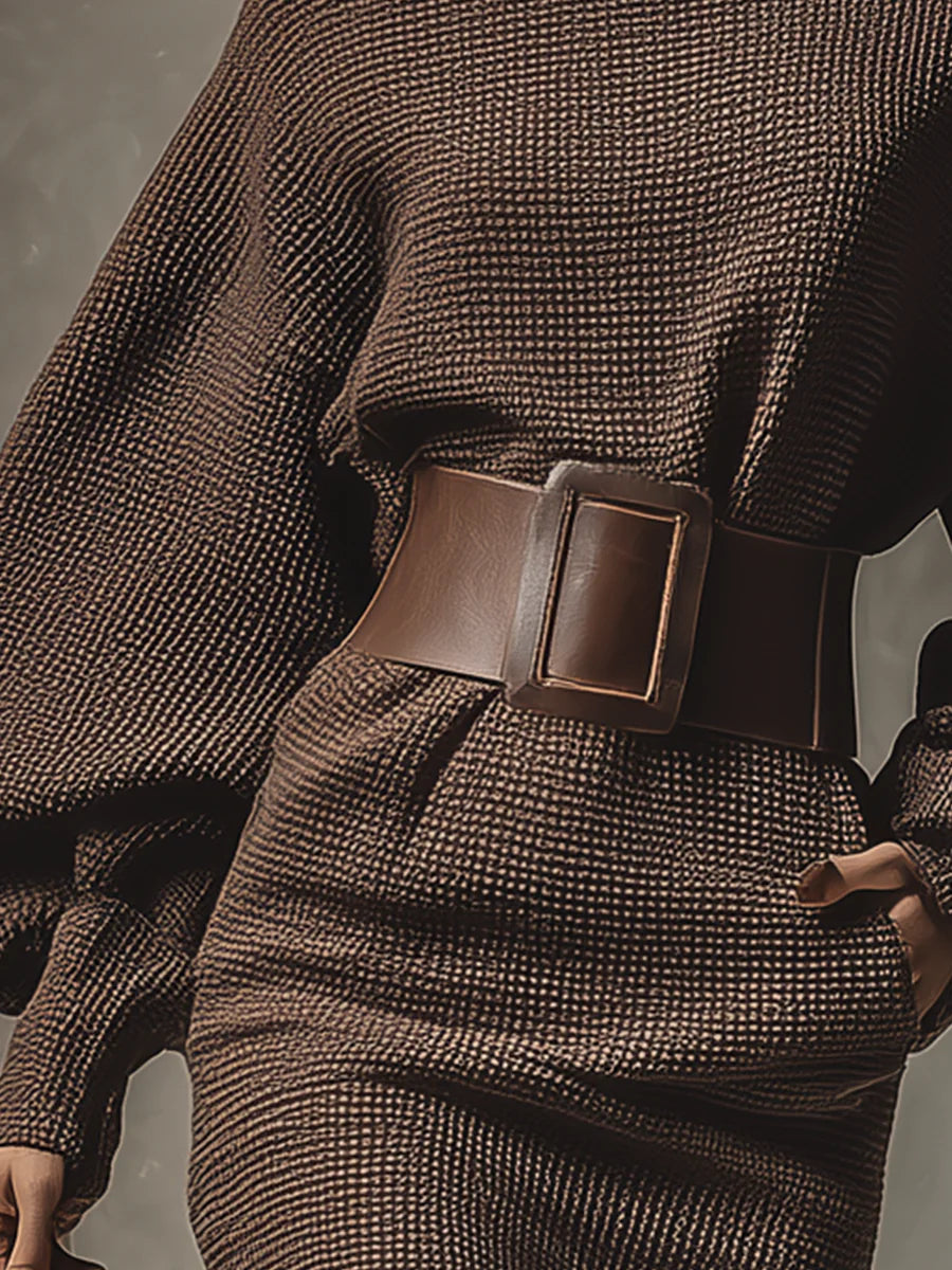 Надежда | Кратка трикотажна рокля със структурирана лента