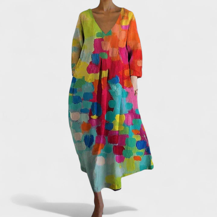 Елена - Шарена рокля с принт