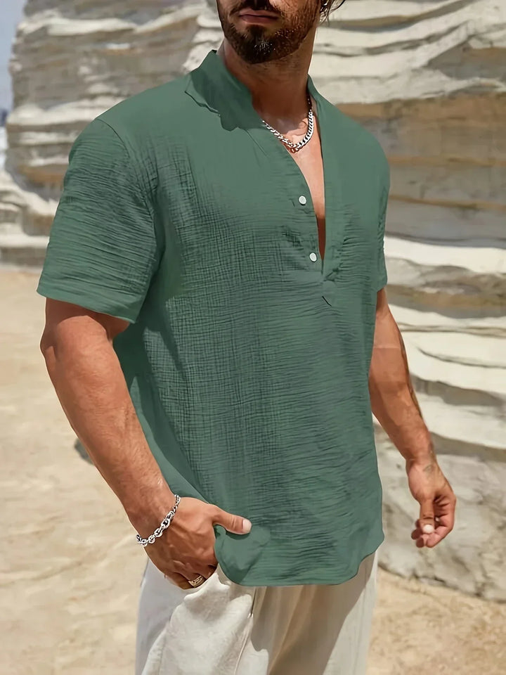 Елиян - Елегантна лятна риза с висока яка