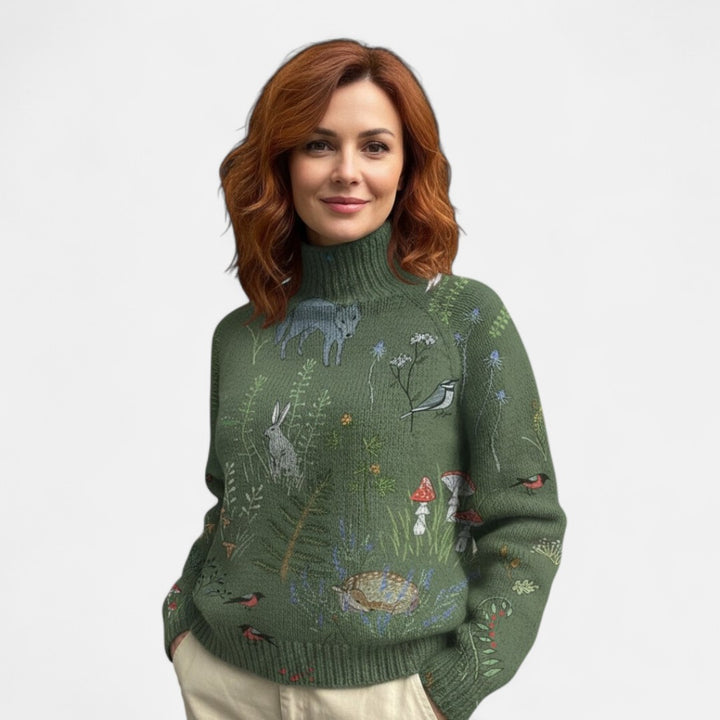 Силвия  - Топъл и елегантен пуловер с висока яка