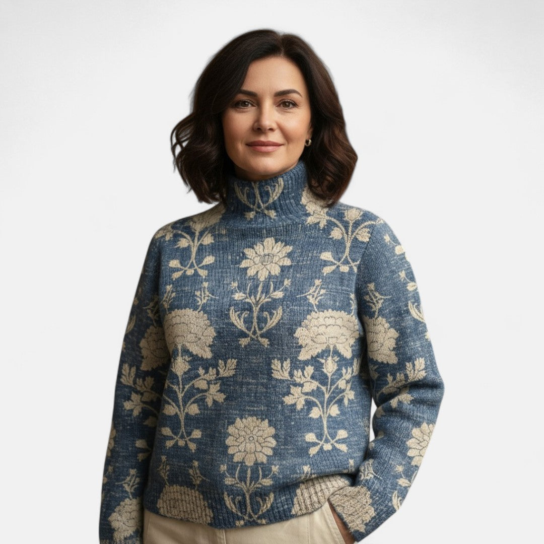 Силвия  - Топъл и елегантен пуловер с висока яка