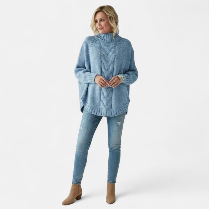 Теодора - Плетен пуловер с узор плетеница