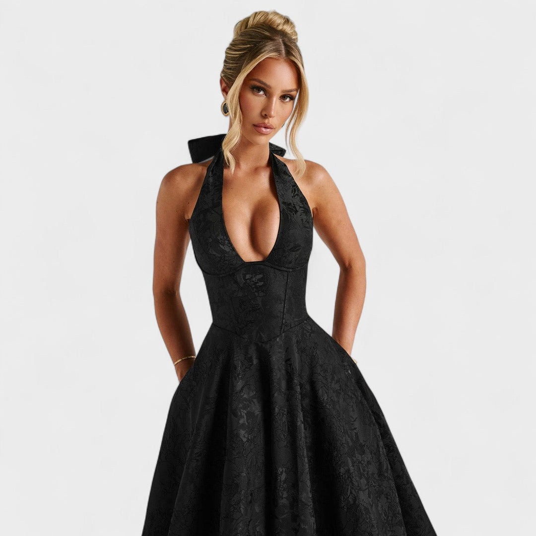 Жулиета – Миди рокля с халтер деколте