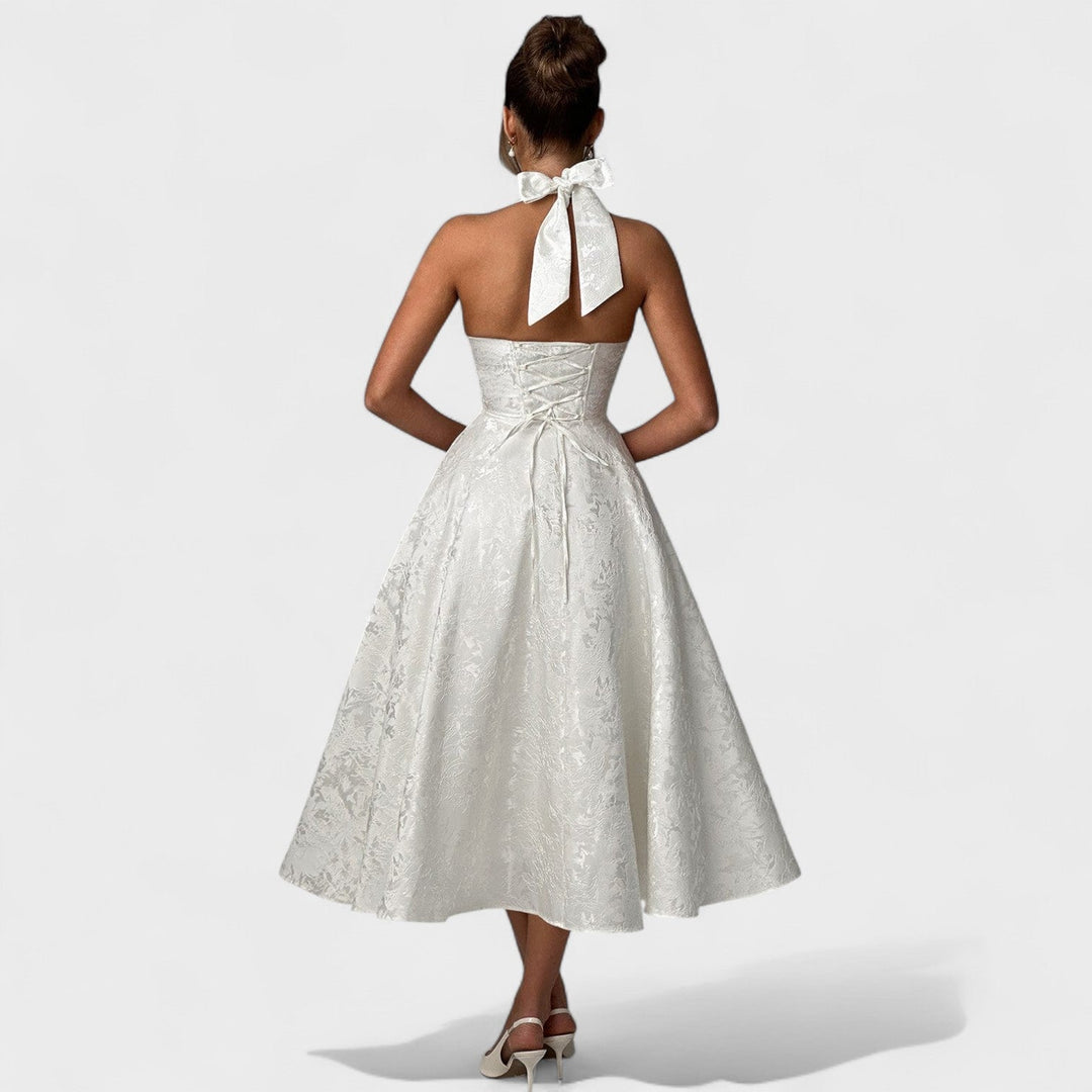 Жулиета – Миди рокля с халтер деколте