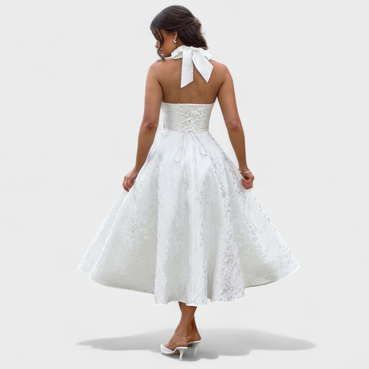 Жулиета – Миди рокля с халтер деколте