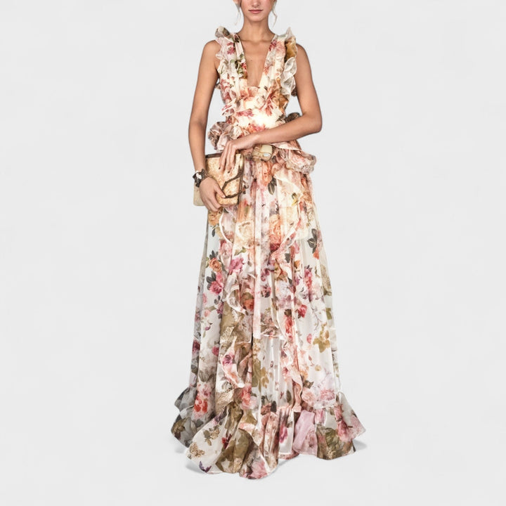 Изабела - Дълга цветна рокля