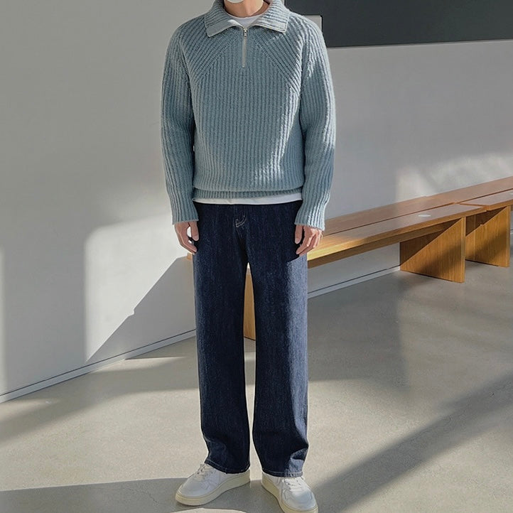 Владислав - Пуловер Azure с четвърт ZIP