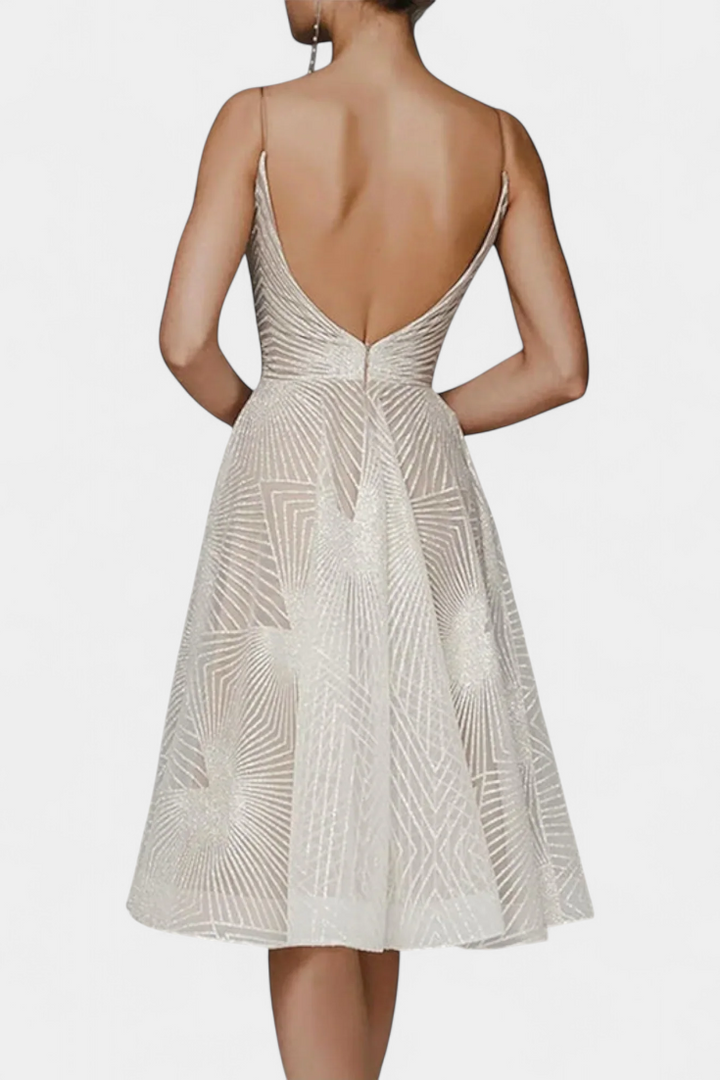 Драгана Дълга Рокля с Бродерия и А Силует