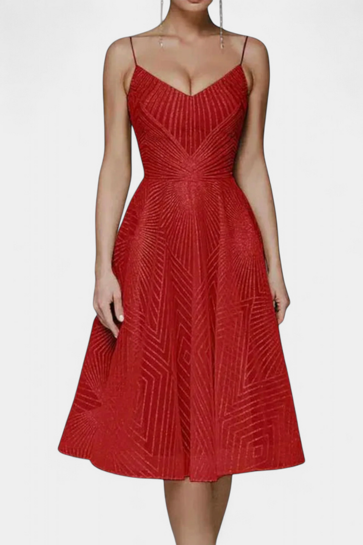 Драгана Дълга Рокля с Бродерия и А Силует