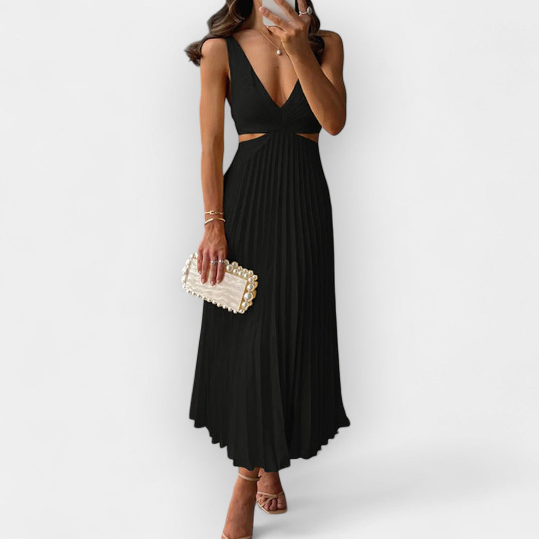 Миди рокля от сатен