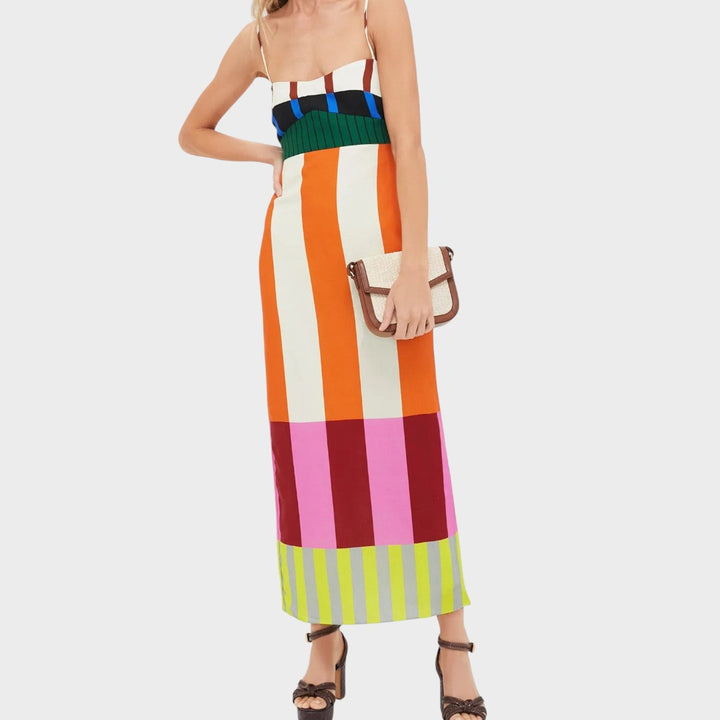 Марта - Дълга рокля в множество цветове в бенгалски стил